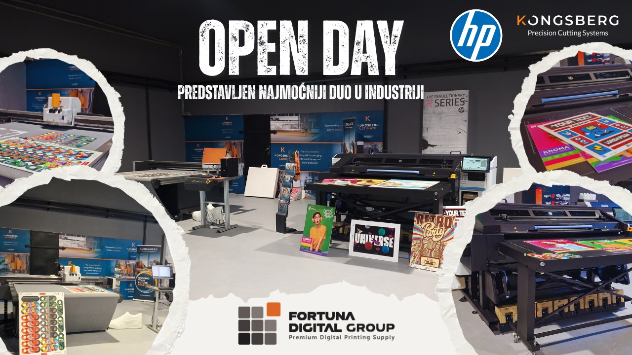Fortuna Digital Grupa otvorila novi Experience Centar i pokazala izvrstan tandem u proizvodnji – HP Latex R530 i Kongsberg Entro 20
