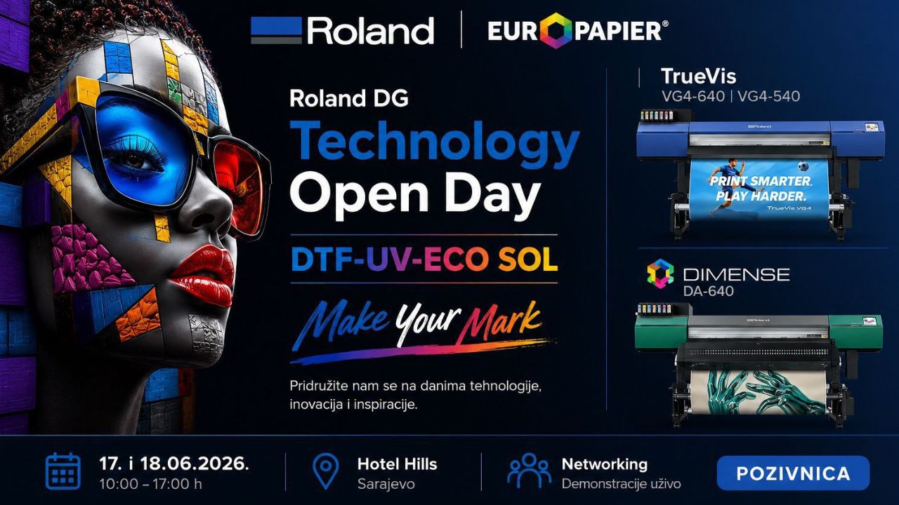 TrueVIS VG4-640 i Dimense DA-640 stižu na  Roland Technology Day u Sarajevo